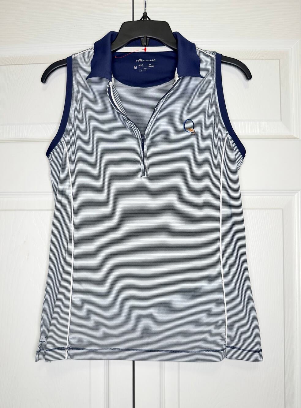 Peter Millar Women’s Chrissie Zip-Sleeveless Performance Polo Size Navy Blue M